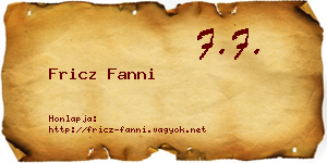 Fricz Fanni névjegykártya
