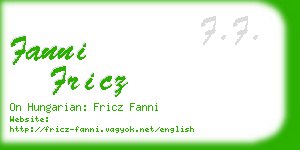 fanni fricz business card